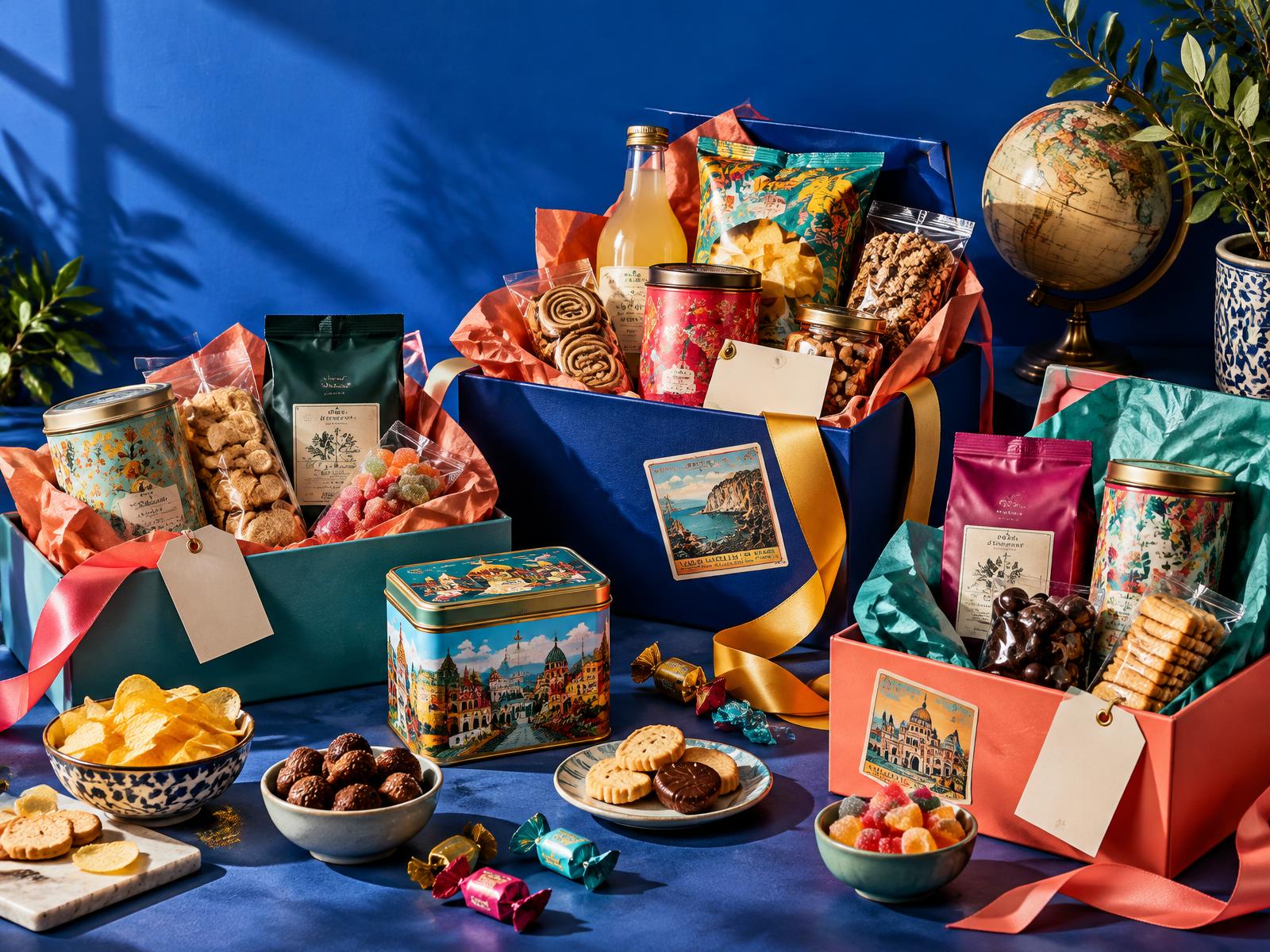Open ATLAS & CRAFT hampers filled with colourful packaged treats